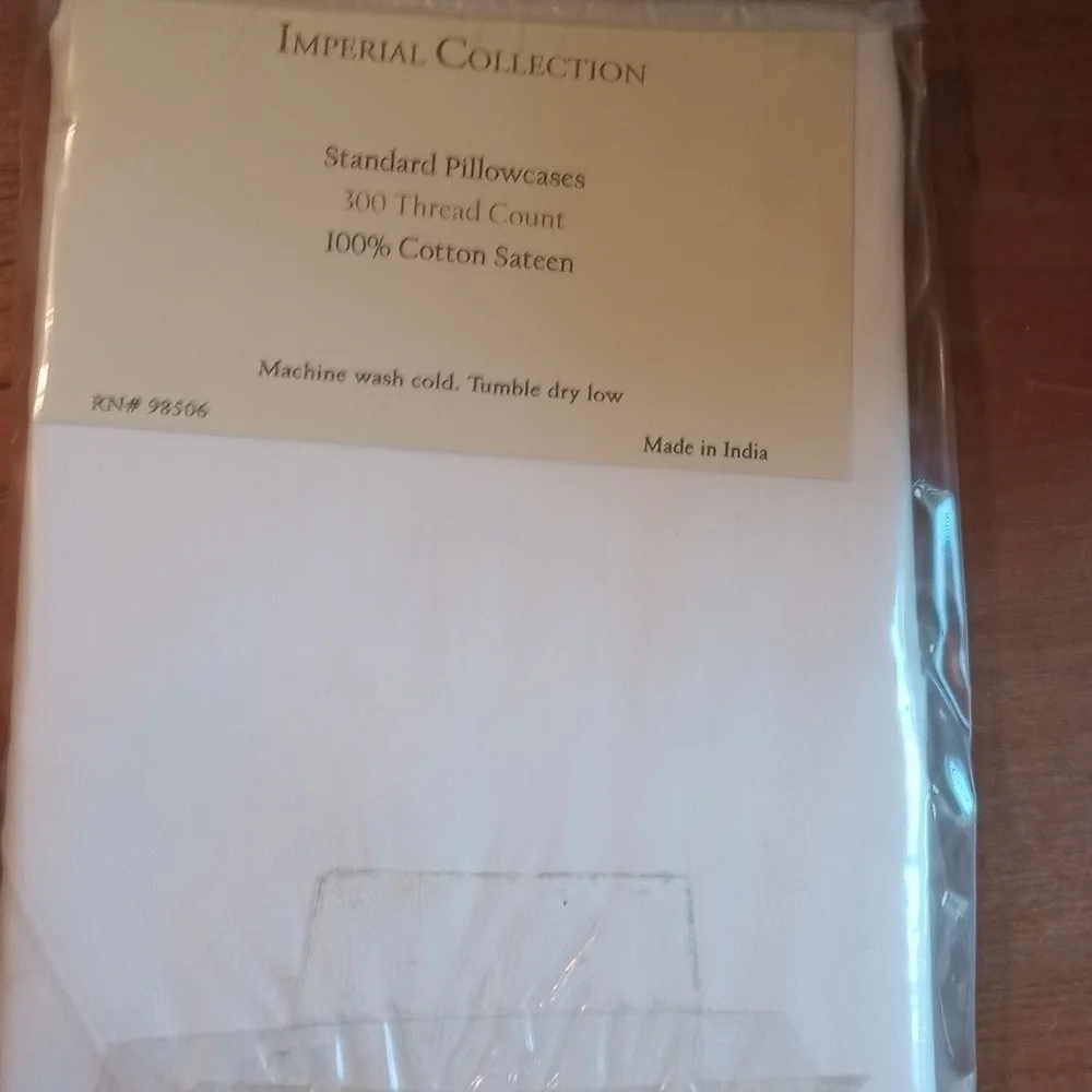 Imperial Collection Standard Pillowcases 100% Cotton Satin NWT